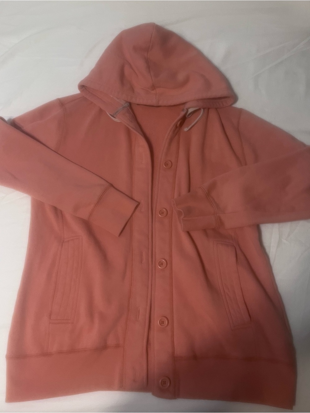 Y2K Women's Hooded Button-Front Teddy Jacket in Dusty Rose